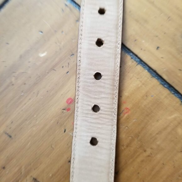 Jennifer Graham Brown Leather Reptile Lizard Print Faux Tortoise Buckle, Size L - Picture 4 of 11